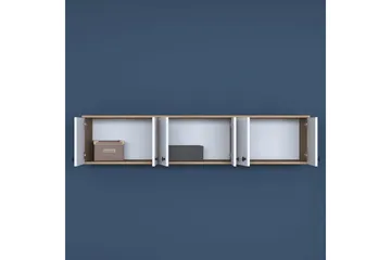 Jaibir Vägghylla 179,6x37,5 cm Brun/Vit - Hanah Home - Products - Förvaring - Hylla - Vägghylla