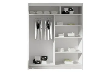 Leila Garderob 150 cm Skjutdörrar Böjd Spegel - Ek/Spegel - Products - Förvaring - Garderober & garderobssystem