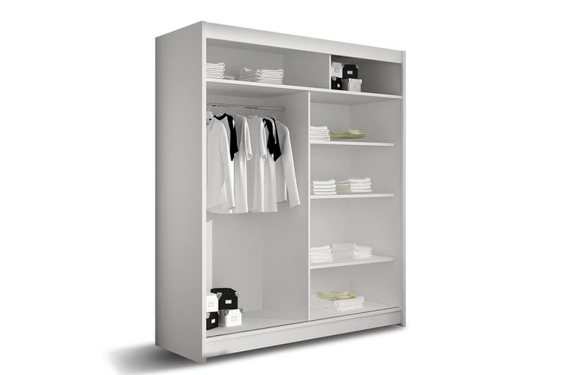 Leila Garderob 150 cm Skjutdörrar Smal Spegel - Ek - Products - Förvaring - Garderober & garderobssystem