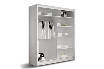 Leila Garderob 150 cm Skjutdörrar Smal Spegel - Ljus Ek - Products - Förvaring - Garderober & garderobssystem