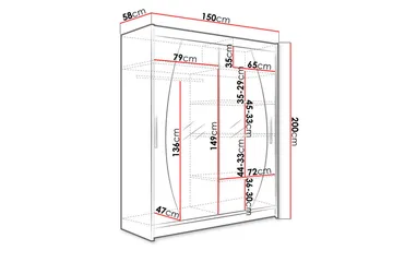 Leila Garderob med Spegel 150x200 cm - Beige - Products - Förvaring - Garderober & garderobssystem