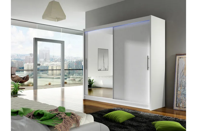 Prag Garderob med Spegel 180x215 cm - Vit - Products - Förvaring - Garderober & garderobssystem