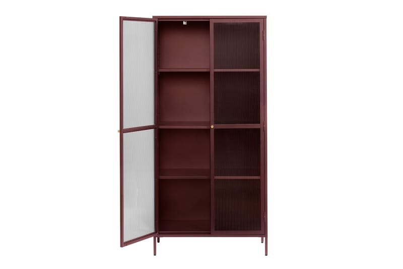 Azza Vitrinskåp 90x190 cm - Röd - Products - Förvaring - Skåp - Vitrinskåp