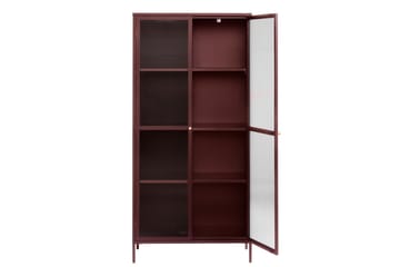 Azza Vitrinskåp 90x190 cm - Röd - Products - Förvaring - Skåp - Vitrinskåp