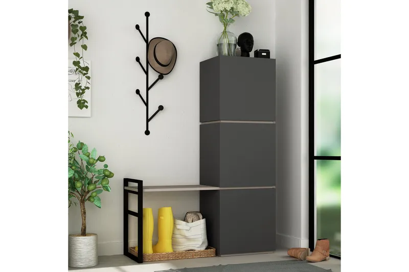 Bodsjö Skoskåp 109 cm - Grå/Brun - Products - Förvaring - Skåp - Förvaringsskåp