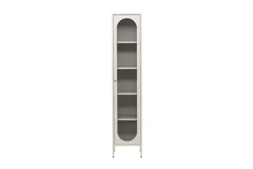 Cali Smalt Vitrinskåp 35 cm djup 37 cm bred 180 cm hög Ljust Stål - Beige - Products - Förvaring - Skåp - Vitrinskåp