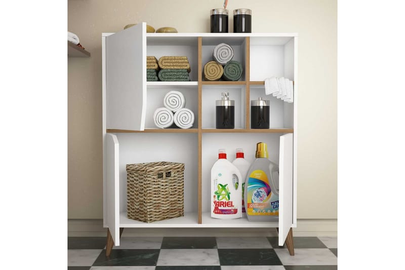 Hovdane Förvaringsskåp 100 cm - Vit/Brun - Products - Förvaring - Skåp - Förvaringsskåp