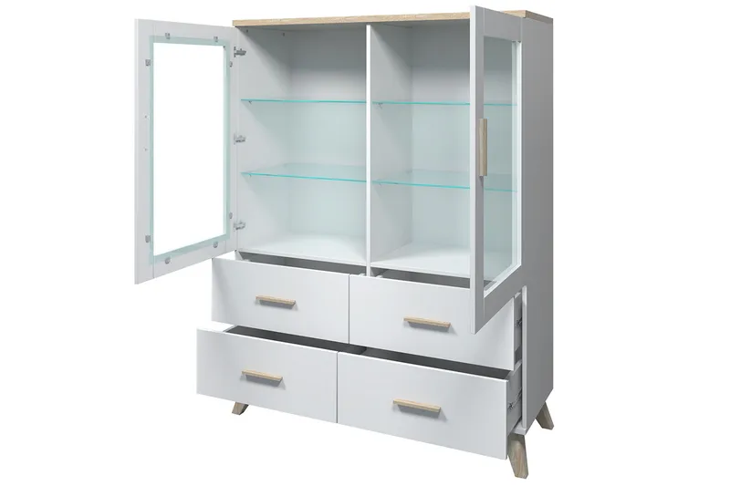 Kardos Vitrinskåp 45x120 cm - Natur/Svart - Products - Förvaring - Skåp - Vitrinskåp