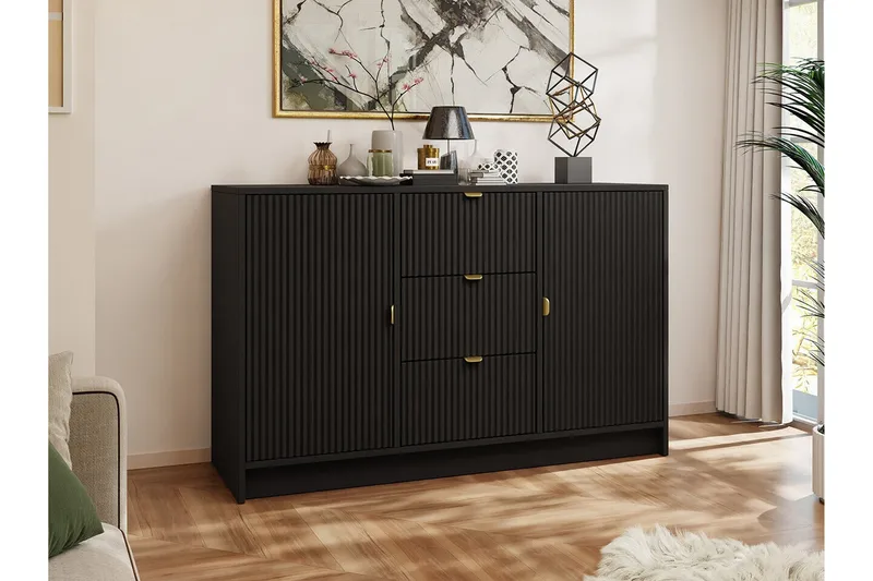 Novaj Highboard - Svart - Products - Förvaring - Skåp - Förvaringsskåp