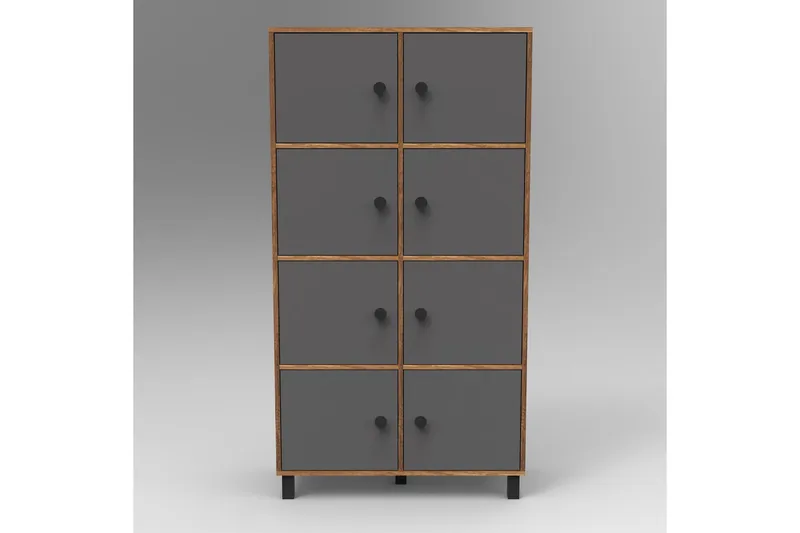 Numandro Highboard 40x96 cm - Teak/Antracit - Products - Förvaring - Skåp - Förvaringsskåp