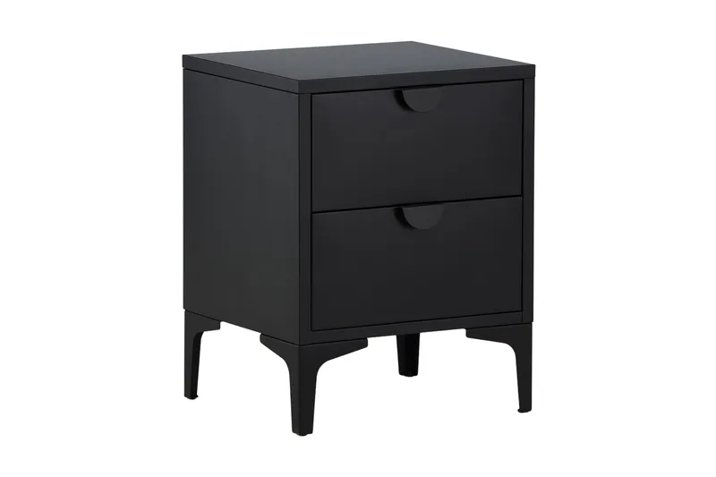 Piring Skåpsbyrå med två l ådor 45x40x52 cm, Svart