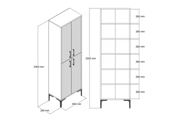 Retzow Highboard 60x35 cm - Mörkbrun/Antracit - Products - Förvaring - Skåp - Förvaringsskåp