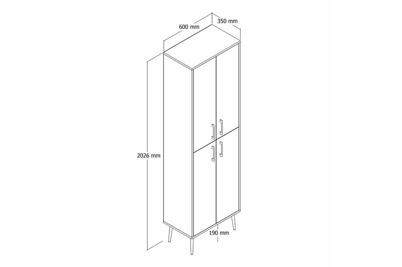 Retzow Highboard - Guld/Vit - Products - Förvaring - Skåp - Förvaringsskåp