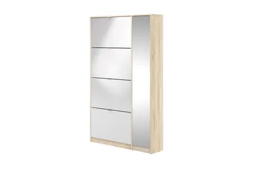 Shoey Skoskåp 4 Fack - Trä/natur/Vit - Products - Förvaring - Skåp - Förvaringsskåp