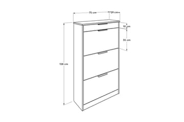 Skoskåp 75x128 cm - Valnöt - Products - Förvaring - Skåp - Förvaringsskåp