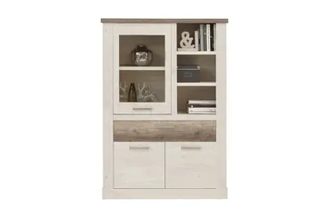 Talebi Skänk 41 cm djup 108 cm bred 212 cm hög Ljust Trä - Brun/Vit - Products - Förvaring - Skåp - Vitrinskåp