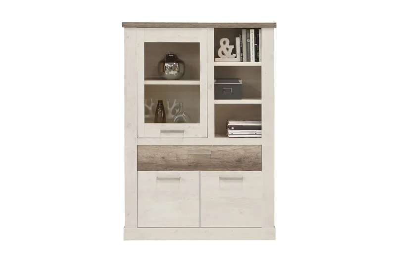 Talebi Skänk 41 cm djup 108 cm bred 212 cm hög Ljust Trä - Brun/Vit - Products - Förvaring - Skåp - Vitrinskåp