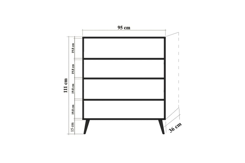 Vellavie Skåp 95 cm Regnbågspanel - Flerfärgad - Products - Förvaring - Skåp - Förvaringsskåp