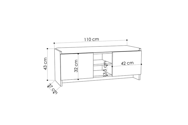 Homitis Skohylla - Grå/trä - Products - Förvaring - Skoförvaring - Skobänk & skohylla med bänk