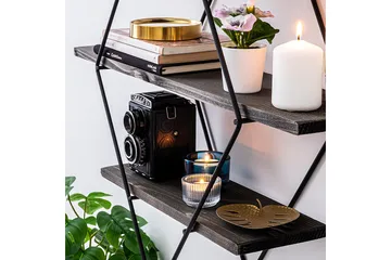 Gyllenlack Vägghylla 60x15 cm 3 Hyllor - Svart/Mörkbrun - Products - Förvaring - Småförvaring - Väggförvaring