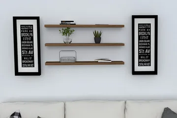 Lakasha Vägghylla 2 cm - Valnöt - Products - Förvaring - Småförvaring - Väggförvaring