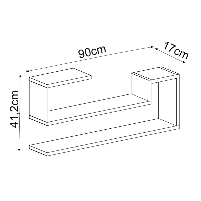 Melto Vägghylla 90x41,2x17 cm - Antracit - Products - Förvaring - Småförvaring - Väggförvaring
