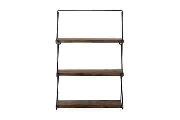 Rinorea Vägghylla 60x15 cm 3 Hyllor - Svart/Mörkbrun - Products - Förvaring - Småförvaring - Väggförvaring