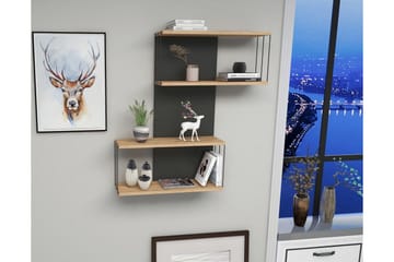 Riyana Vägghylla 19x65 cm - Antracit/Natur - Products - Förvaring - Småförvaring - Väggförvaring