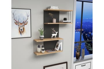 Riyana Vägghylla 19x65 cm - Antracit/Natur - Products - Förvaring - Småförvaring - Väggförvaring