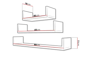 Trio Vägghylla - Beige/Grå - Products - Förvaring - Småförvaring - Väggförvaring