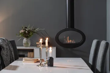 Mauro Takhängd Etanolkamin 190x60x40 cm i Stål - Svart - Products - Inredning - Kaminer - Kamin utan skorsten - Etanolkamin