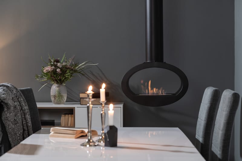 Mauro Takhängd Etanolkamin 190x60x40 cm i Stål - Svart - Products - Inredning - Kaminer - Kamin utan skorsten - Etanolkamin