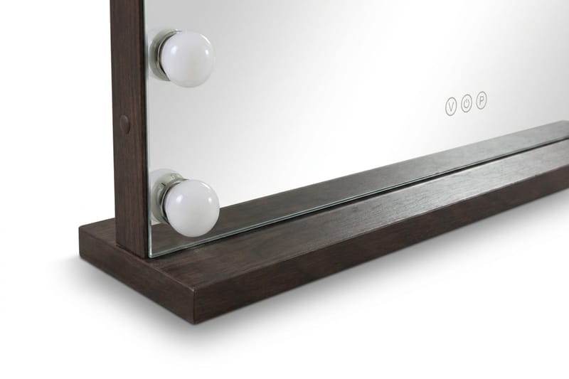 Glow Stor sminkspegel 80 cm med belysning lampor - Hollywood spegel med USB-charging - Brun - Products - Inredning - Spegel - Sminkspegel