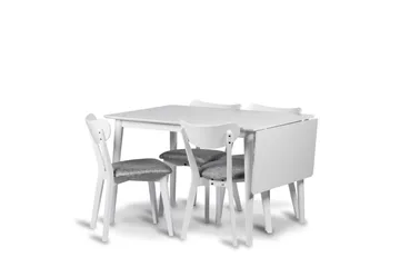 Åland Förlängningsbar Matgrupp 120-160 cm med 4 Stolar - Vit - Products - Möbler - Bord & matgrupp - Matgrupp