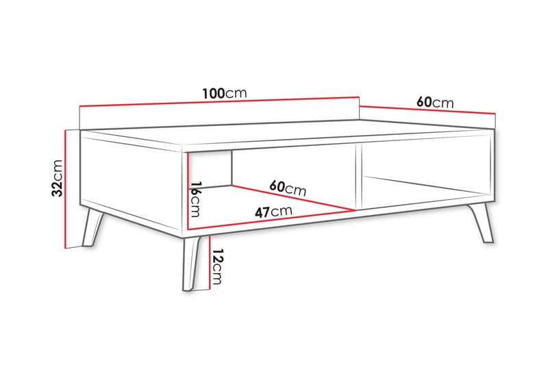 Akihiko Soffbord 100 cm - Vit - Products - Möbler - Bord & matgrupp - Soffbord