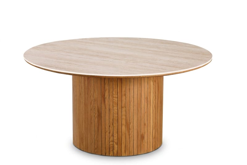 Arvo Matbord Rund 150 cm Travertinlook - Ek - Products - Möbler - Bord & matgrupp - Matbord & köksbord