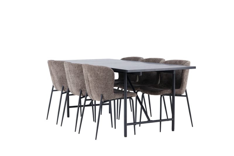 Astrid Matgrupp 200 cm Rektangulär med 6 Modesto stolar - Svart - Products - Möbler - Bord & matgrupp - Matgrupp