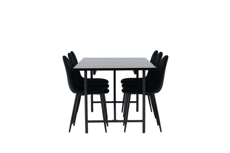Astrid Matgrupp 200 cm Rektangulär med 6 Polar stolar - Svart - Products - Möbler - Bord & matgrupp - Matgrupp