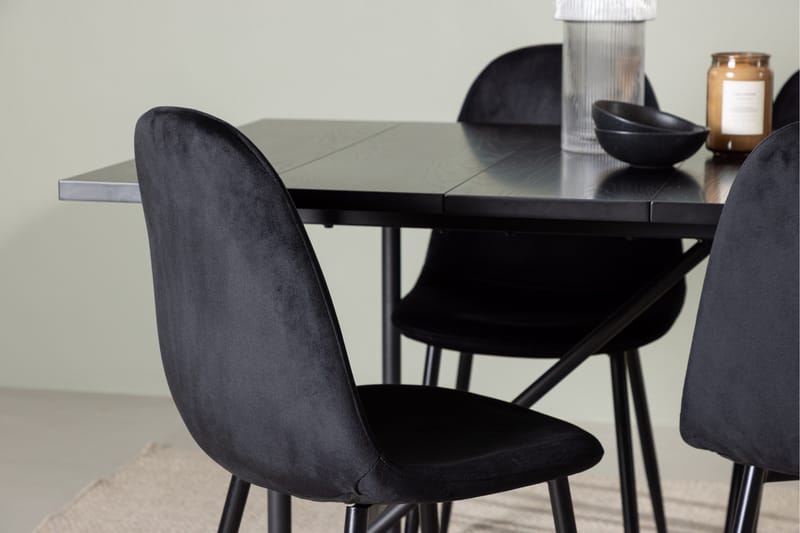 Astrid Matgrupp 200 cm Rektangulär med 6 Polar stolar - Svart - Products - Möbler - Bord & matgrupp - Matgrupp
