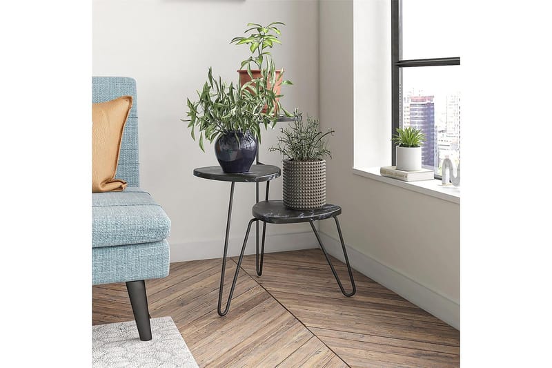 Athena Sidobord 55 cm Marmorlook/Svart - Novogratz - Products - Möbler - Bord & matgrupp - Avlastningsbord & sidobord - Brickbord & småbord