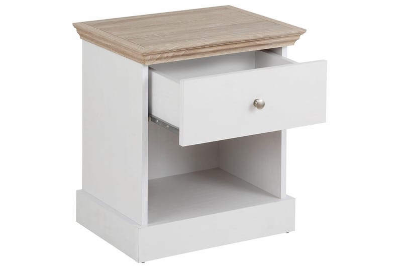 Dareia Sängbord 45 cm - Vit/Brun - Products - Möbler - Bord & matgrupp - Avlastningsbord & sidobord - Sängbord & nattduksbord