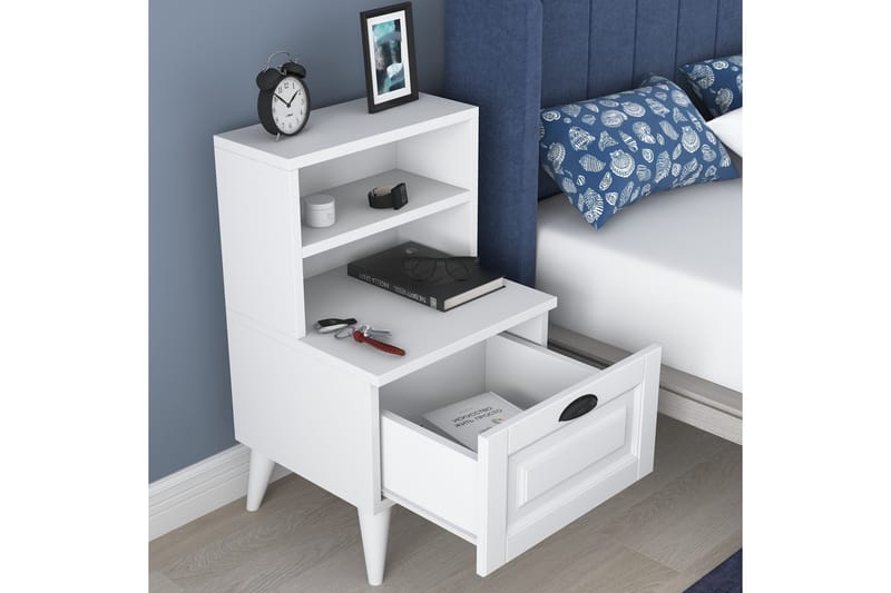 Eladia Sängbord 45 cm - Vit - Products - Möbler - Bord & matgrupp - Avlastningsbord & sidobord - Sängbord & nattduksbord