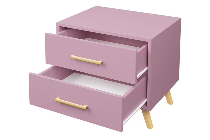 Escaldes Sängbord 54 cm - Matt Lila/Guld - Products - Möbler - Bord & matgrupp - Avlastningsbord & sidobord - Sängbord & nattduksbord