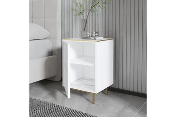 Imaj Sängbord 40 cm - Vit marmor/Guld - Products - Möbler - Bord & matgrupp - Avlastningsbord & sidobord - Sängbord & nattduksbord