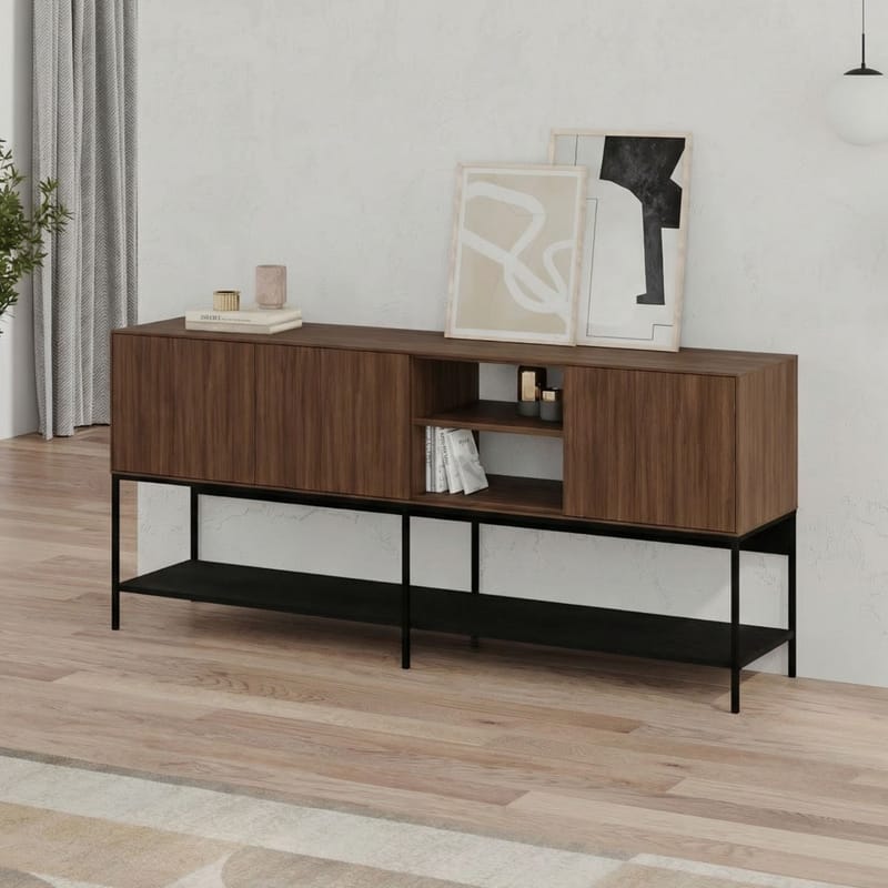 Kenvor Konsol 180x80x40 cm - Milano Walnut, Wood Black, Black - Products - Möbler - Bord & matgrupp - Avlastningsbord & sidobord - Konsolbord & hallbord