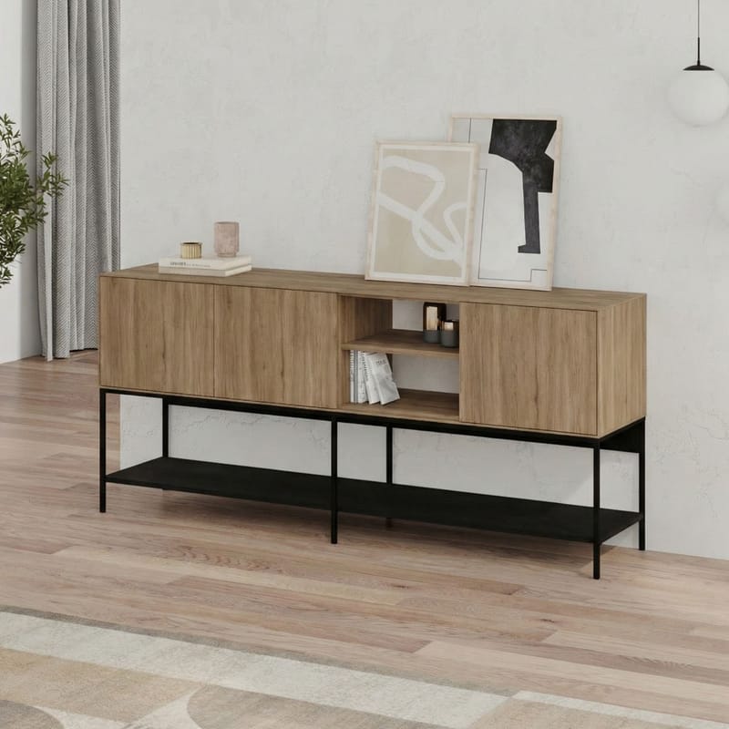 Kenvor Konsol 180x80x40 cm - Naturlig ek, Wood Black, svart - Products - Möbler - Bord & matgrupp - Avlastningsbord & sidobord - Konsolbord & hallbord