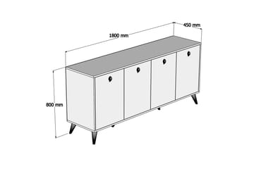 Konsollbord Athodna Konsollbord 180 cm Vit, Mörkbrun - Products - Möbler - Bord & matgrupp - Avlastningsbord & sidobord - Konsolbord & hallbord