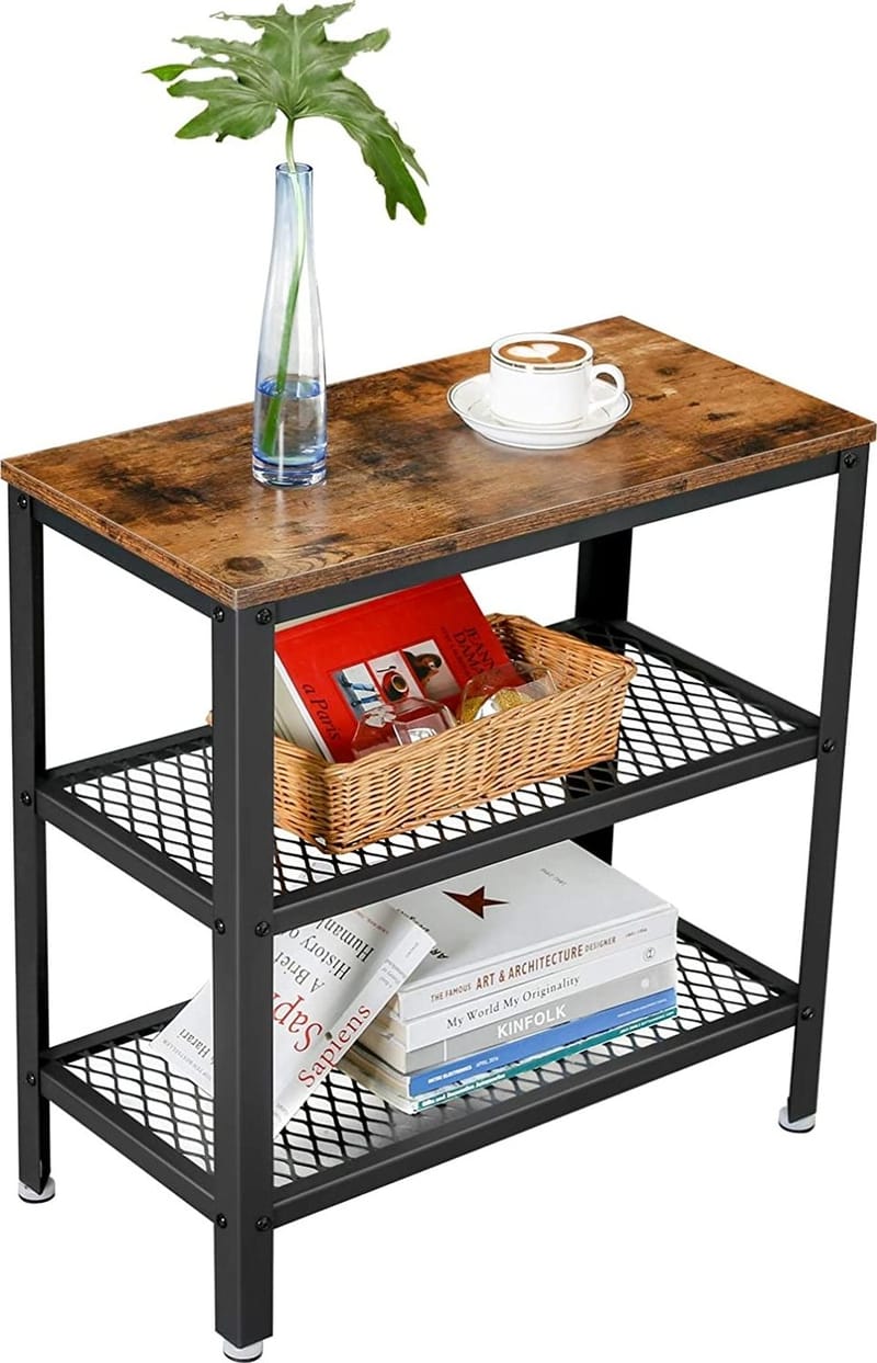 Lasse sidobord 60 x 30 cm - Brun/svart, Brun/Svart
