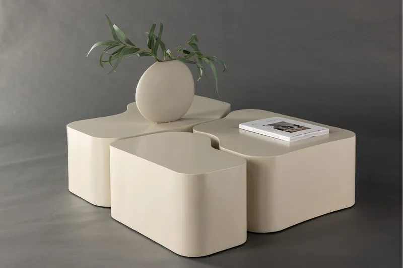 Nordland Soffbord 92x74 cm - Beige - Products - Möbler - Bord & matgrupp - Avlastningsbord & sidobord - Satsbord