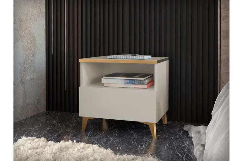Royston Sängbord 50 cm - Beige - Products - Möbler - Bord & matgrupp - Avlastningsbord & sidobord - Sängbord & nattduksbord